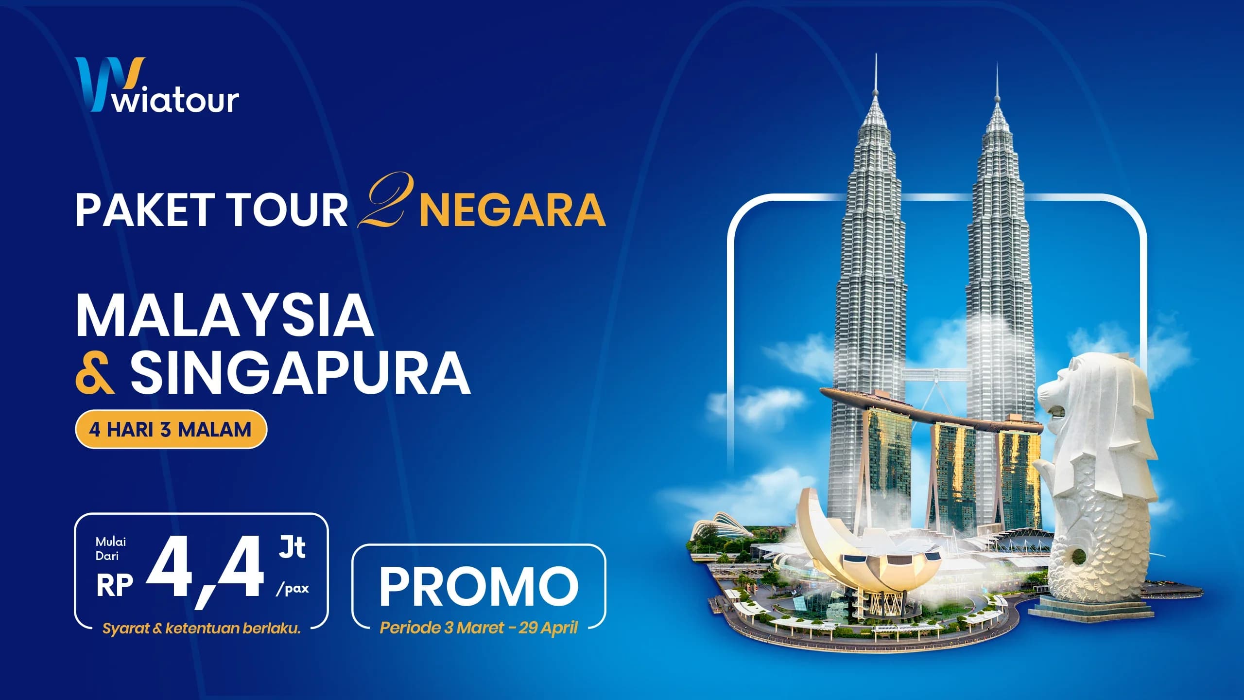 Hero Image Paket Tour 2 Negara Malaysia dan Singapura. (4 Hari 3 Malam)