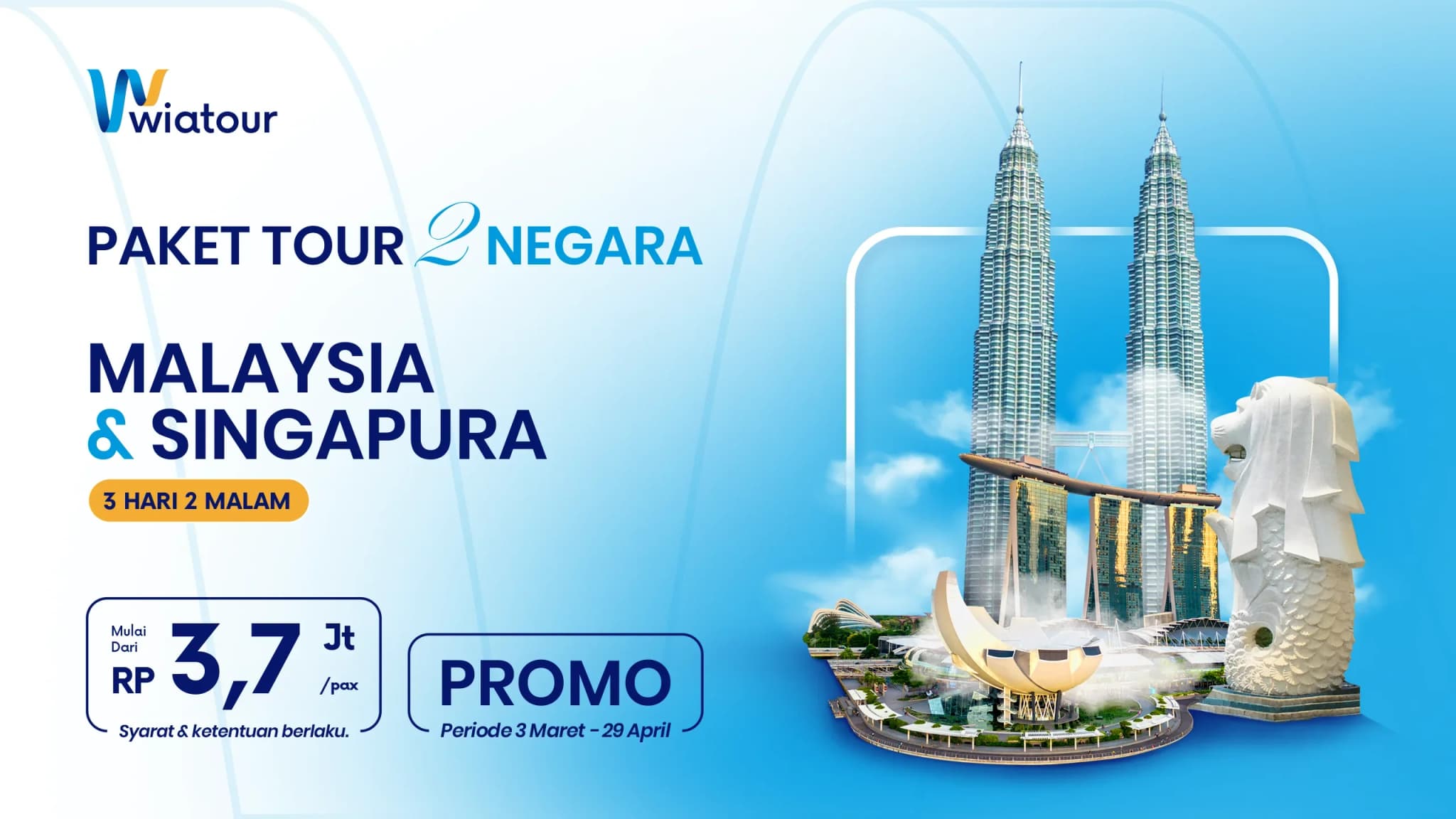 Hero Image Paket Tour 2 Negara Malaysia dan Singapura. (3 Hari 2 Malam)